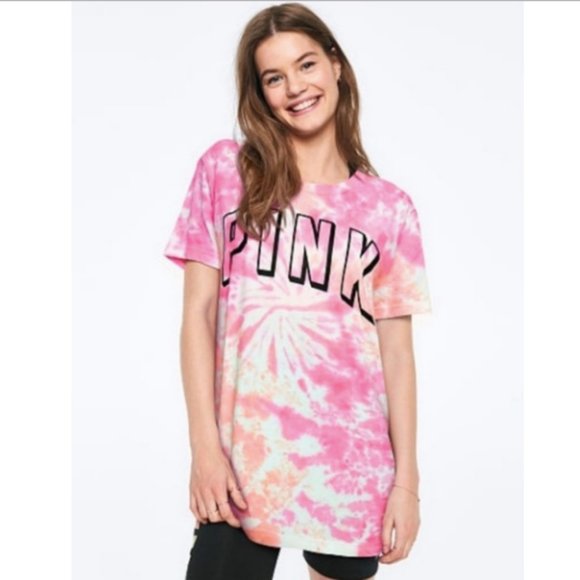 Victoria Secret Pink Oversized Tie Dye T-Shirt L